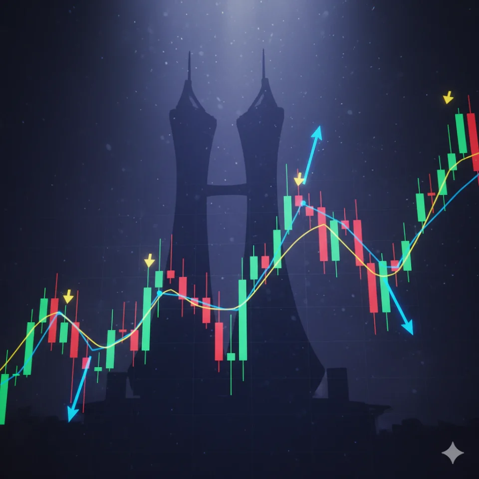 Ilustrasi prediksi IHSG hari ini dengan grafik candlestick naik turun Bursa Efek Indonesia