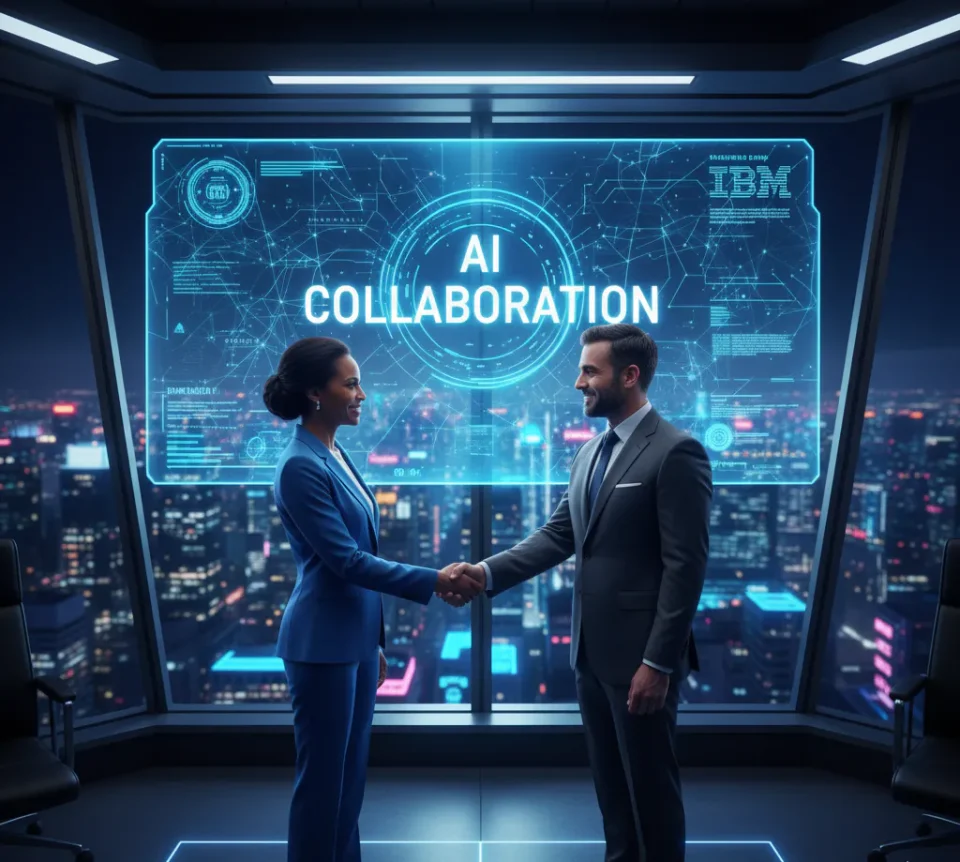 Eksekutif IBM dan Anthropic berjabat tangan dalam pengumuman kolaborasi strategis pengembangan solusi AI perusahaan di era digital